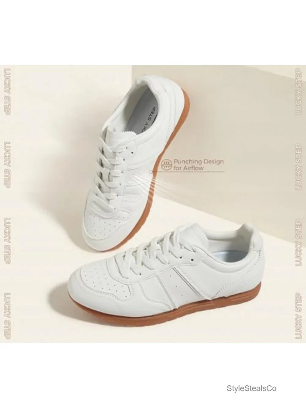 Women's Casual Fashion Sneakers Retro Lace Up Low Profile PU Walking Shoes